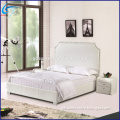 Elegant PU bed white leather upholstered bed